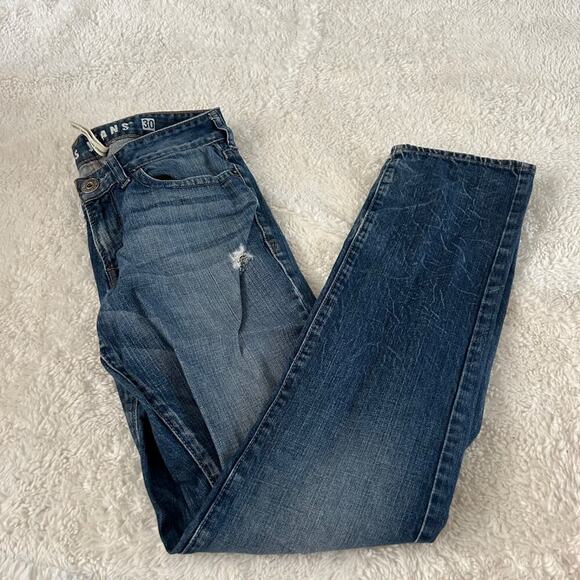 Guess Denim - Guess Jeans Womens VTG Sz 30x 32 Blue Denim Brit Rocker Slim Straight Basic Jean